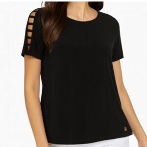 MICHAEL Michael Kors Black Women's Top with Cut-Out Sleeves size small